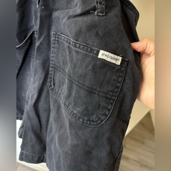 New Legends|Vintage overalls (shortalls) in solid black•••Cargo hipster style - Picture 9 of 14